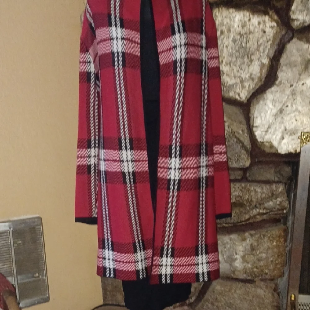 ANNE KLEIN OPEN FRONT LONG CARDIGAN - Picture 2 of 3